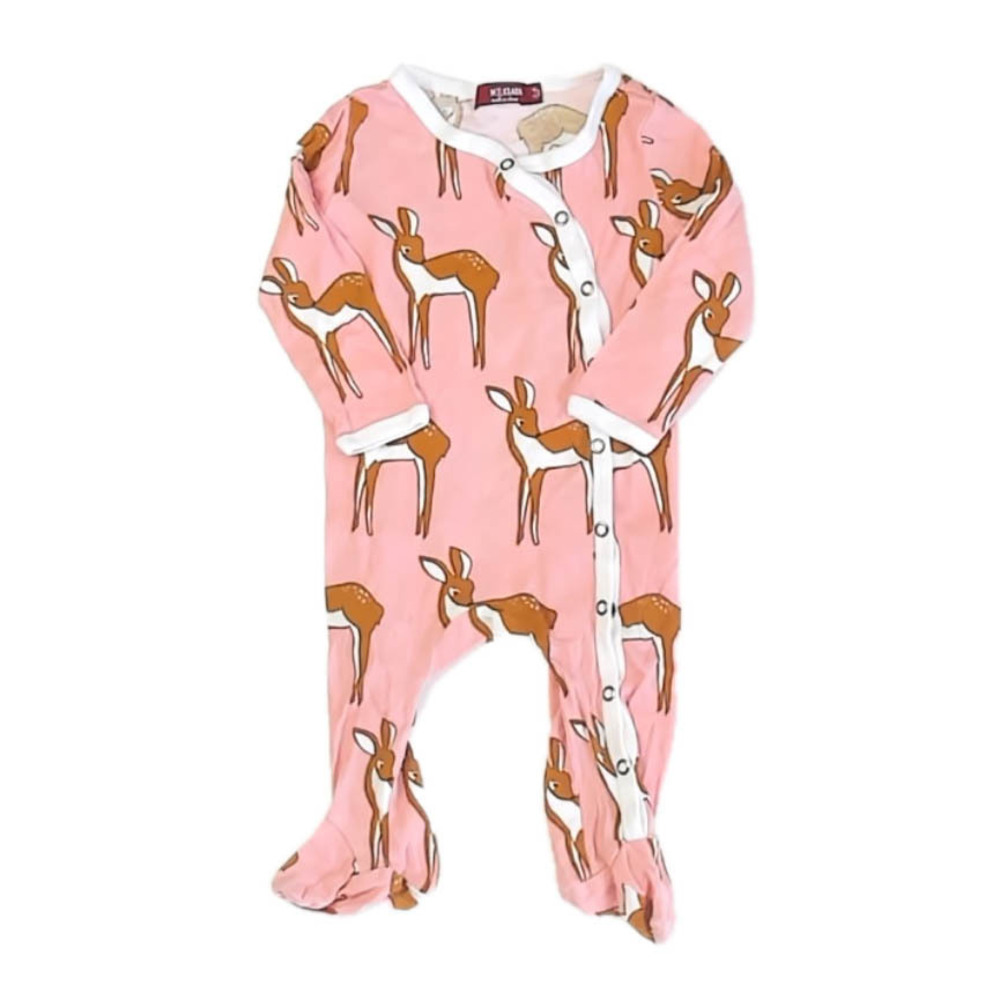 Milk barn Girls Pink Deer Long Sleeve Outfit size: 3-6 Months